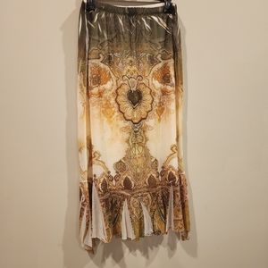 Cal Style print long  skirt L